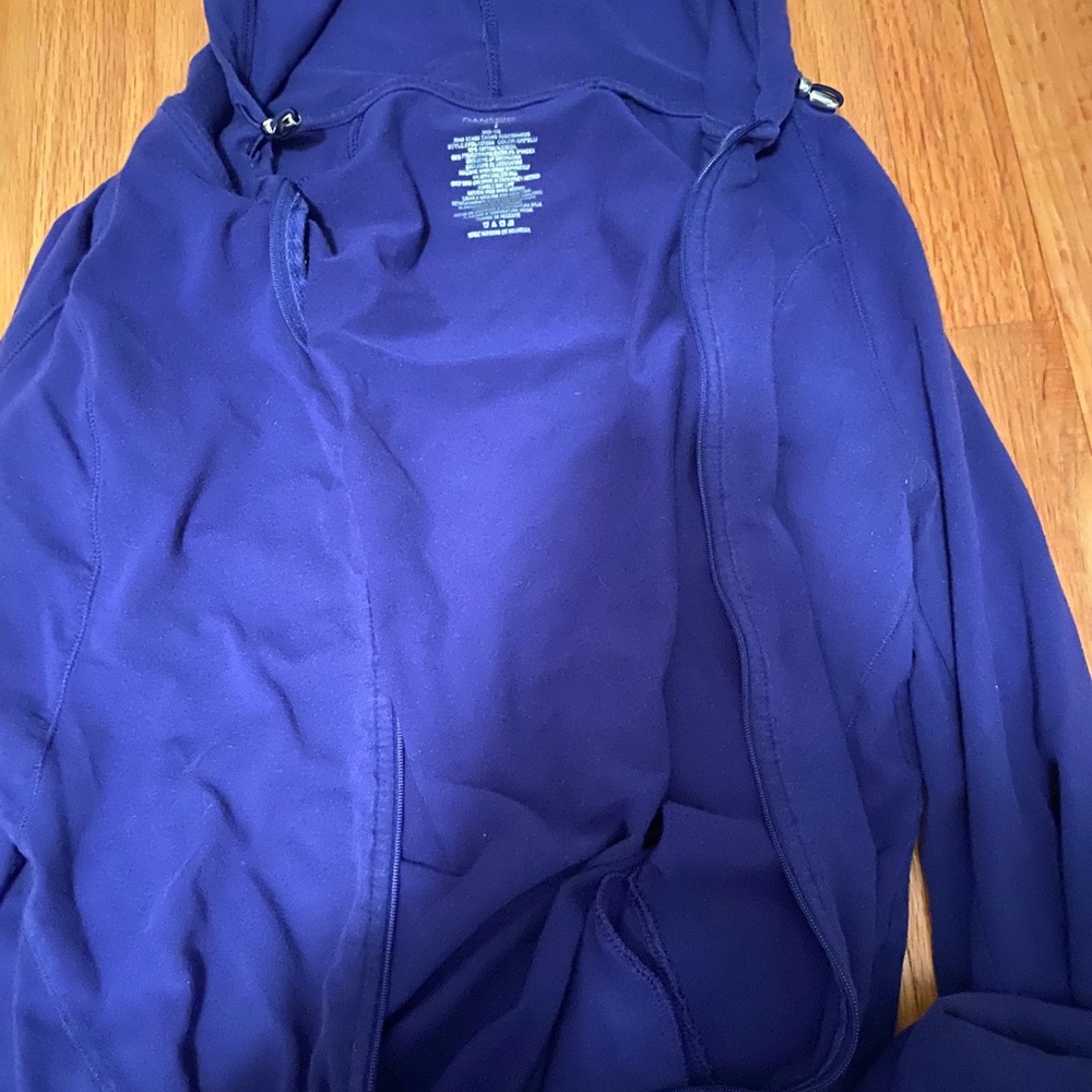 blue zip up